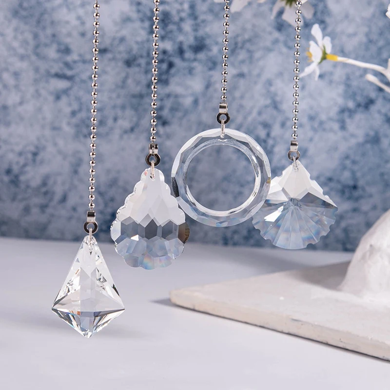 4Pcs Crystal Prisms Charm Pendant Ceiling Fan Pull Chain Extender with Ball Chain Connector
4Pcs Crystal Prisms Charm Pendant Ceiling Fan Pull Chain Extender with Ball Chain Connector