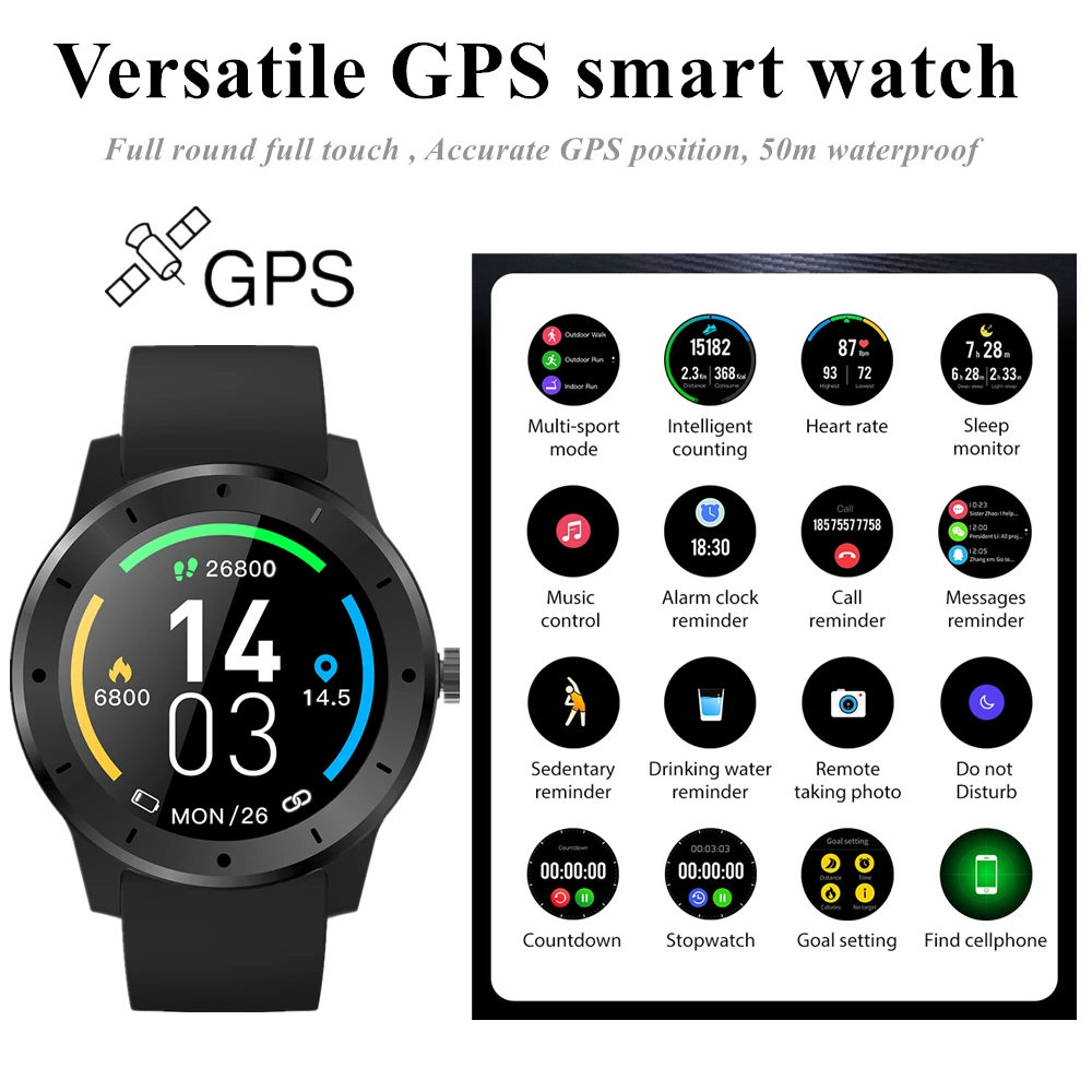 MKS200 Outdoor Accurate GPS Motion Track Heart Rate Monitoring Smart Sleep Recording Monitoring Smart Watch Remote Camera
MKS200 Outdoor Accurate GPS Motion Track Heart Rate Monitoring Smart Sleep Recording Monitoring Smart Watch Remote Camera