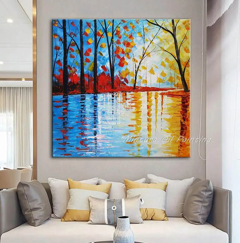 Mintura Wall Picture for Living Room Oil Paintings on Canvas Home Decoration Artwork Hand Painted Woods and Lake Views Wall Art
Mintura Wall Picture for Living Room Oil Paintings on Canvas Home Decoration Artwork Hand Painted Woods and Lake Views Wall Art