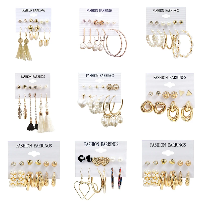 6 Pairs New fashion Stud Hoop Earrings Set For Women 2021 Geometric Gold Silver Color Snake Pearl Crystal Party Ear Jewelry
6 Pairs New fashion Stud Hoop Earrings Set For Women 2021 Geometric Gold Silver Color Snake Pearl Crystal Party Ear Jewelry