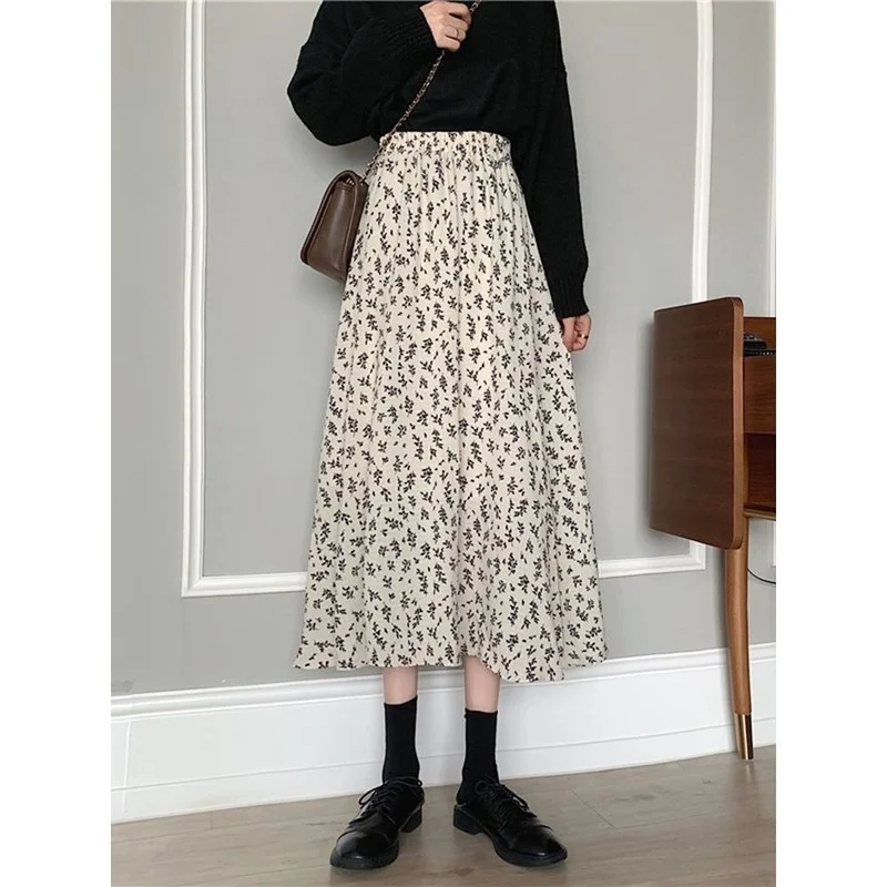 Pop Women Chiffon Floral Skirt Style Pop Stretch High Waist Floral Skirt Casual All-match White Chiffon A-line Long Skirt New
Pop Women Chiffon Floral Skirt Style Pop Stretch High Waist Floral Skirt Casual All-match White Chiffon A-line Long Skirt New