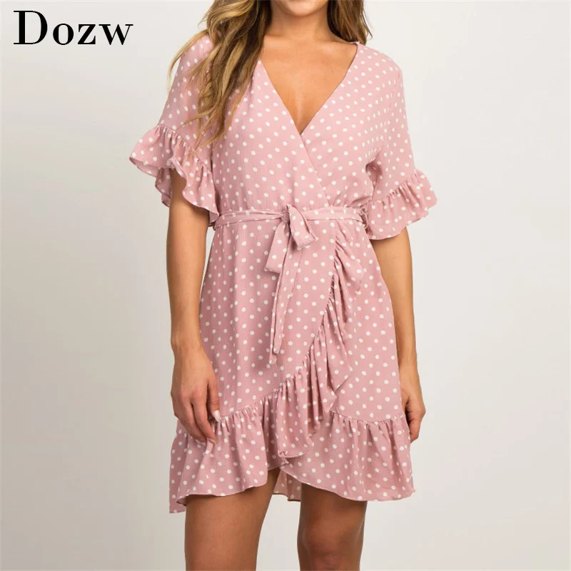 Summer Chiffon Dress 2021 Boho Style Beach Dress Fashion Short Sleeve V-neck Polka Dot A-line Party Dress Sundress Vestidos
Summer Chiffon Dress 2021 Boho Style Beach Dress Fashion Short Sleeve V-neck Polka Dot A-line Party Dress Sundress Vestidos