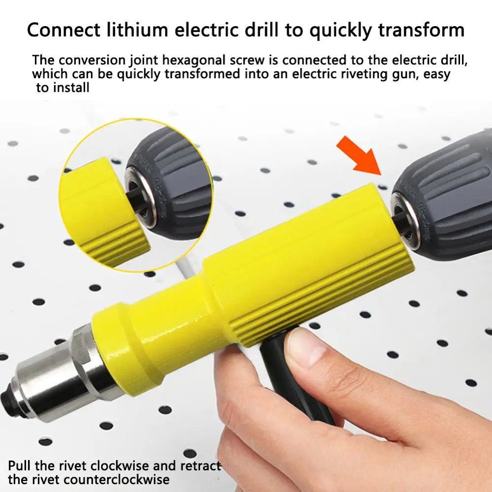 New Electric Rivet Nut Tool Bit Adapter Conversion Connector Cordless Riveting Tool Insert Nut Pull Rivet Tool Yellow/Red
New Electric Rivet Nut Tool Bit Adapter Conversion Connector Cordless Riveting Tool Insert Nut Pull Rivet Tool Yellow/Red