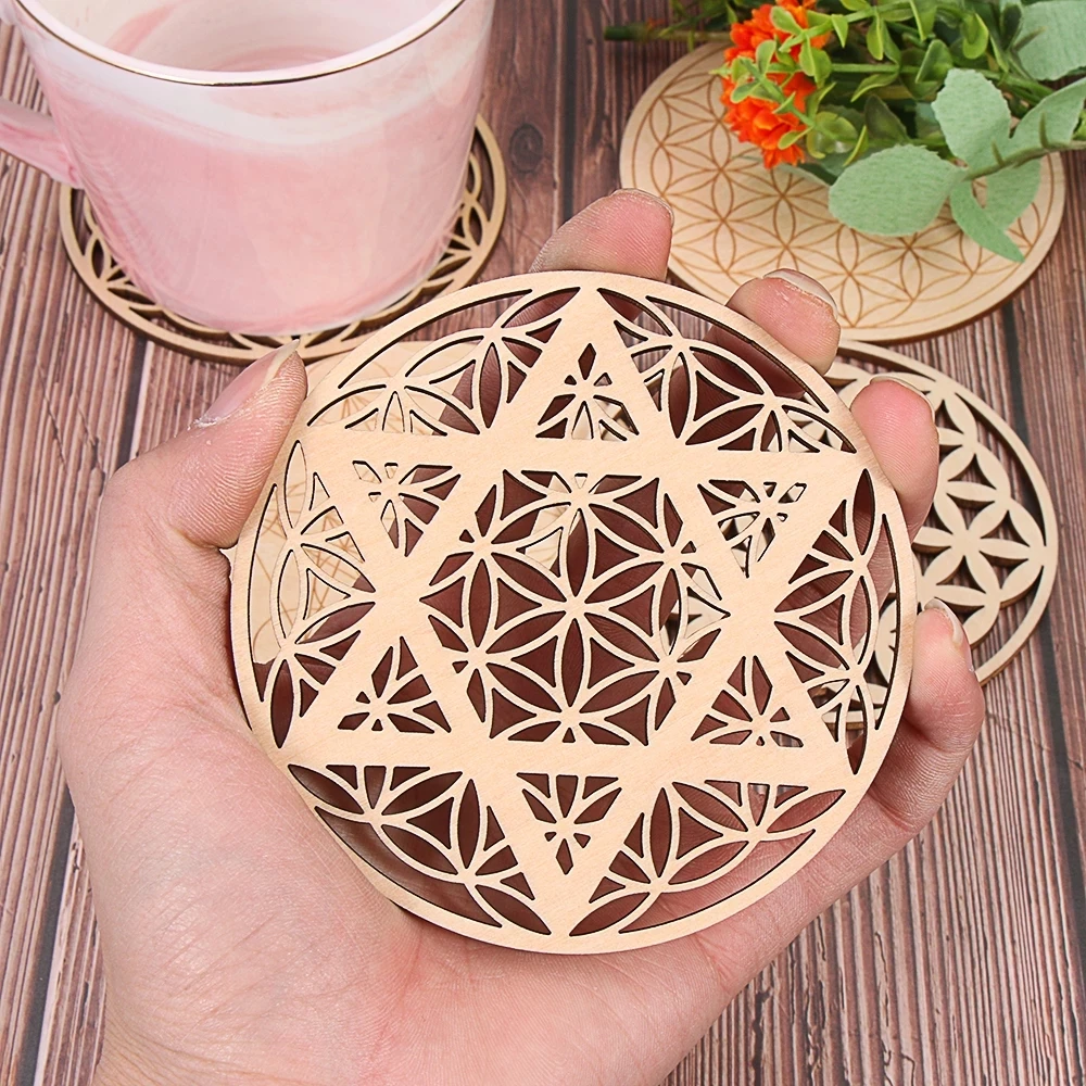 Chakra Flower of Life Natural Symbol Coaster Wood Round Edge Circles Carved Rattan Coaster Stone Crystal Set DIY Healing Decor
Chakra Flower of Life Natural Symbol Coaster Wood Round Edge Circles Carved Rattan Coaster Stone Crystal Set DIY Healing Decor