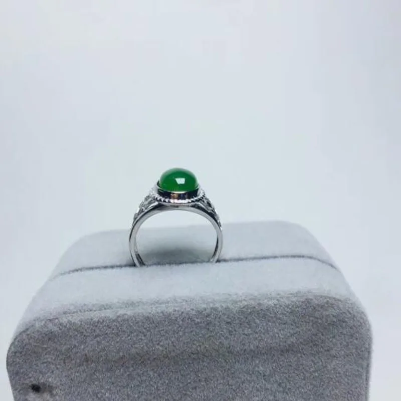 Natural Green Jade Hetian Jaspergem with Silver Trendy Charm Anniversary Women Ring Jewelry
Natural Green Jade Hetian Jaspergem with Silver Trendy Charm Anniversary Women Ring Jewelry