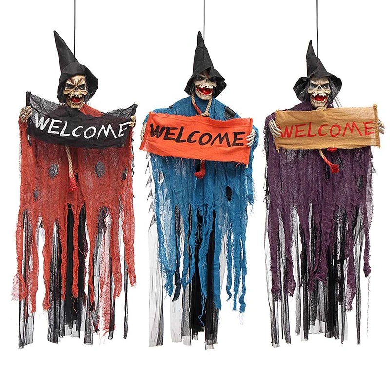 Halloween Electric Voice Glowing Eyes Hanging Skull Skeleton Ghost Bar Ornament Escape Horror Props Haunted House Decoration
Halloween Electric Voice Glowing Eyes Hanging Skull Skeleton Ghost Bar Ornament Escape Horror Props Haunted House Decoration