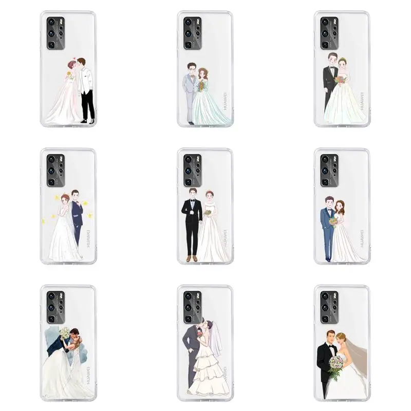 wedding Bride romantic couple Phone Case For Huawei P40 P30 P20 Mate Honor 10i 30 20 i 10 40 8x 9x Pro Lite Transparent Cover
wedding Bride romantic couple Phone Case For Huawei P40 P30 P20 Mate Honor 10i 30 20 i 10 40 8x 9x Pro Lite Transparent Cover
