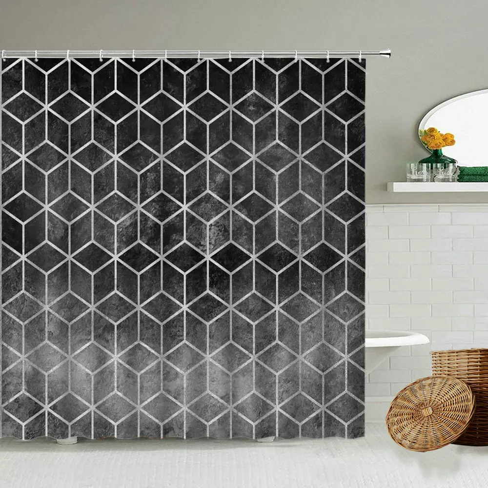 Modern Style Geometric Shower Curtain Black Bathroom Decoration Curtain Polyester Fabric Home Decor Bathtub Screen Send Hook
Modern Style Geometric Shower Curtain Black Bathroom Decoration Curtain Polyester Fabric Home Decor Bathtub Screen Send Hook