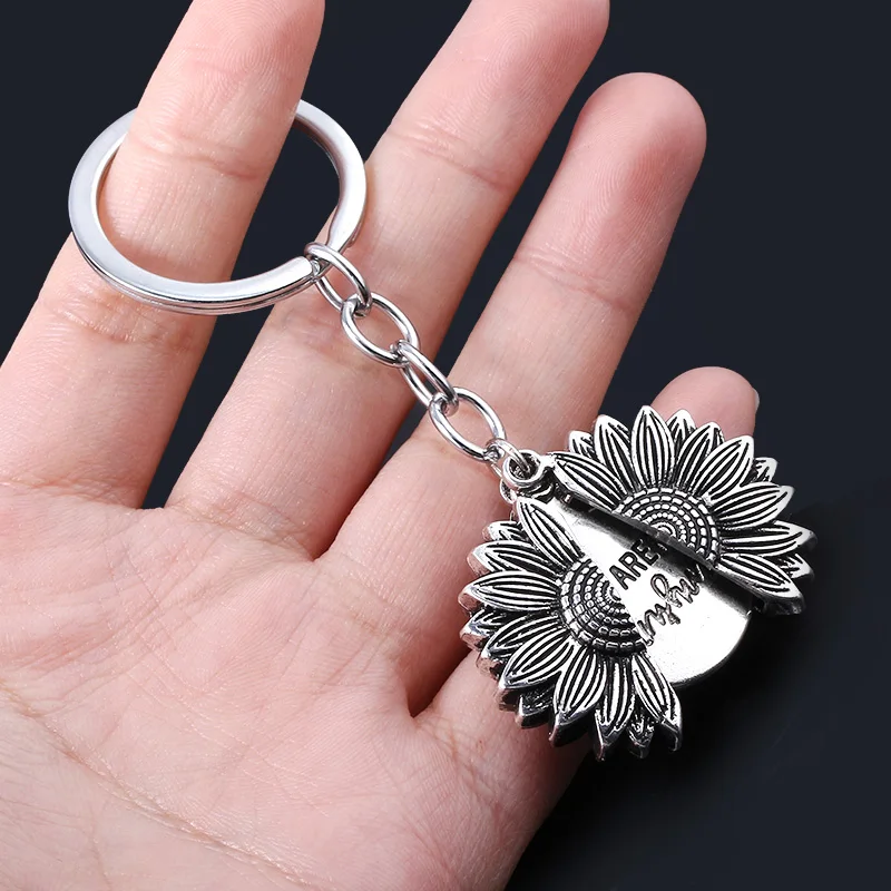 Подсолнечника брелок с принтом You Are My Sunshine медальоны письмо для автомобиля