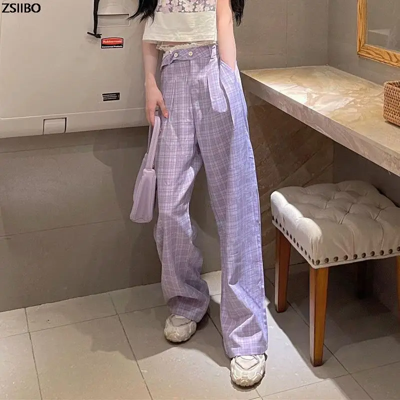 Fashion Women's Pants Purple Plaid Soft Kawaii Pants y2k Loose High Waist Wide Leg Plaid trouser suits Sweatpants Woman clothes
Fashion Women's Pants Purple Plaid Soft Kawaii Pants y2k Loose High Waist Wide Leg Plaid trouser suits Sweatpants Woman clothes