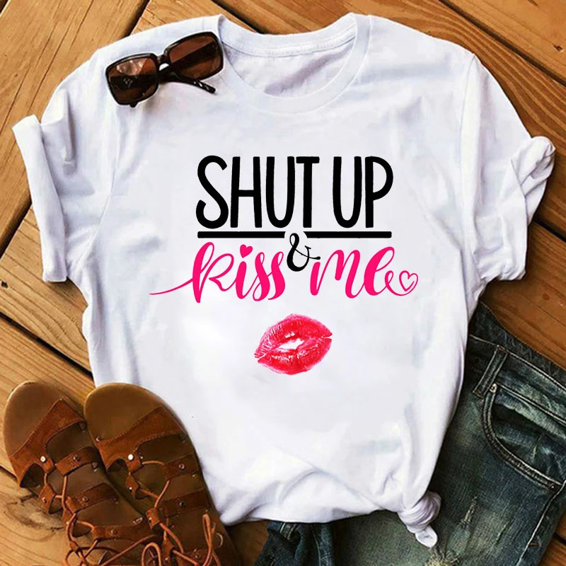 Women T Shirt Red Lip Shoes Print Harajuku T Shirt Leisure Fashion Aesthetic Tshirt Funny Top Tees Female T-Shirts Woman Clothes
Women T Shirt Red Lip Shoes Print Harajuku T Shirt Leisure Fashion Aesthetic Tshirt Funny Top Tees Female T-Shirts Woman Clothes