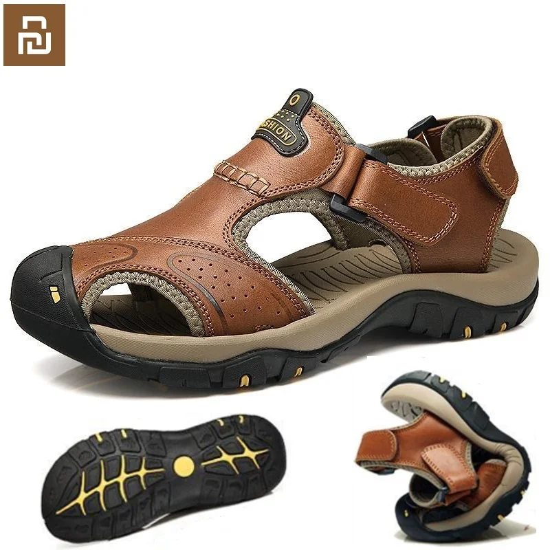 New Youpin Men's Causal Walking Sandal Shoes Genuine Leather Rubber Anti-slip Manual Sewing men's Outdoor Climbing Beach Shoes 
New Youpin Men's Causal Walking Sandal Shoes Genuine Leather Rubber Anti-slip Manual Sewing men's Outdoor Climbing Beach Shoes