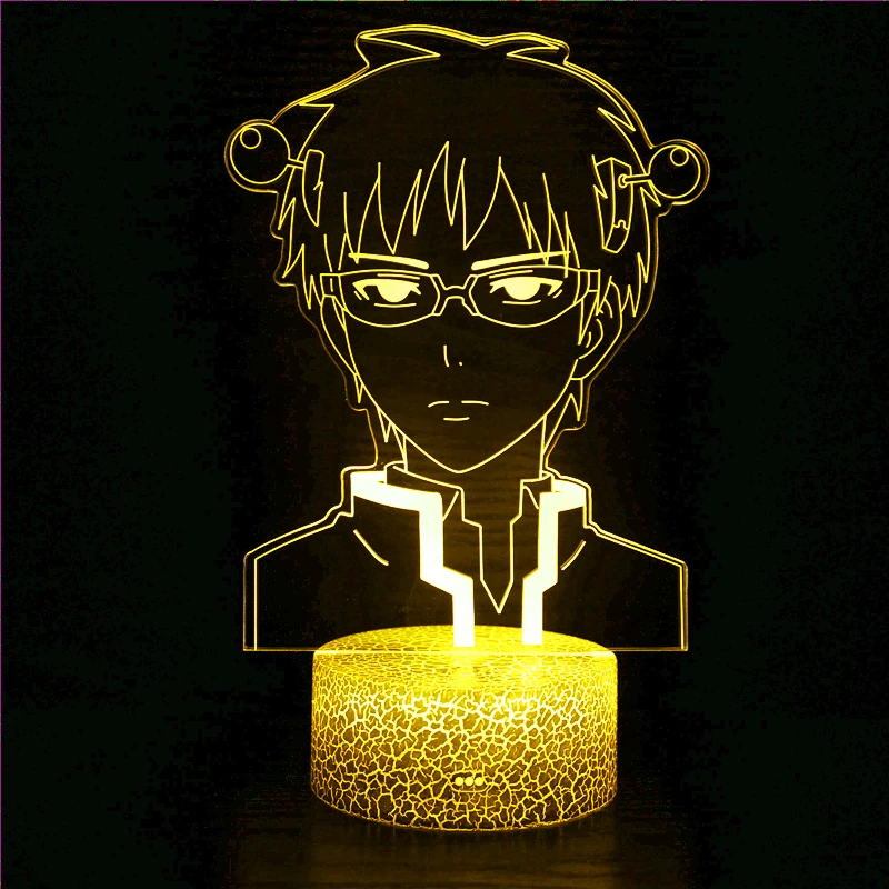 Anime lights Saiki K LedNight light colorful night lamp anime Qi mu Nanxiong's disaster bedroom decorative gift 3d lamp
Anime lights Saiki K LedNight light colorful night lamp anime Qi mu Nanxiong's disaster bedroom decorative gift 3d lamp