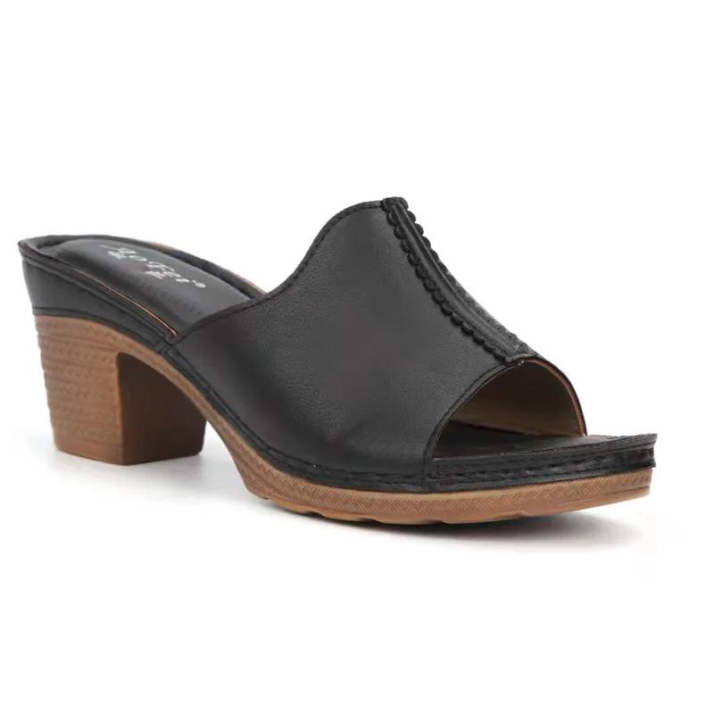 2021 European and American women's thick and high-heeled large size comfortable slippers 1866
2021 European and American women's thick and high-heeled large size comfortable slippers 1866
