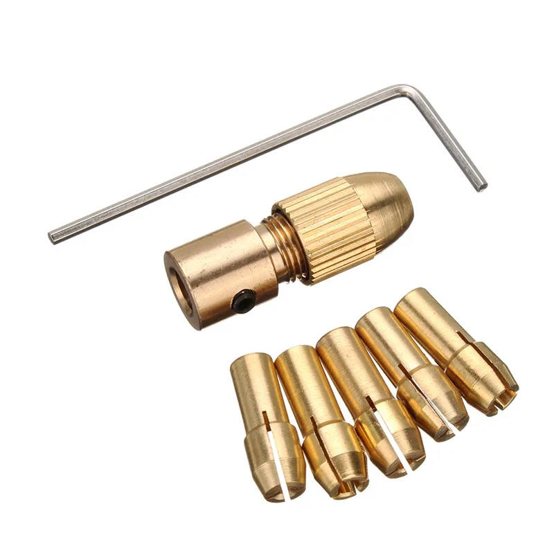 8pcs 0.5-3mm Small Electric Drill Bit Collet Twist Chuck Tool for 3.17/5.05mm Shank | Инструменты
