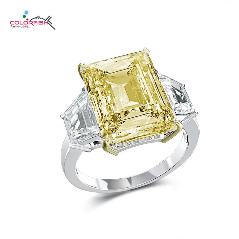 COLORFISH 7 CT 10mm x 14mm Yellow cz Three-Stone Emerald Cut Ring Rhodium Plated 925 Sterling Silver Anniversary Engagement Ring
COLORFISH 7 CT 10mm x 14mm Yellow cz Three-Stone Emerald Cut Ring Rhodium Plated 925 Sterling Silver Anniversary Engagement Ring