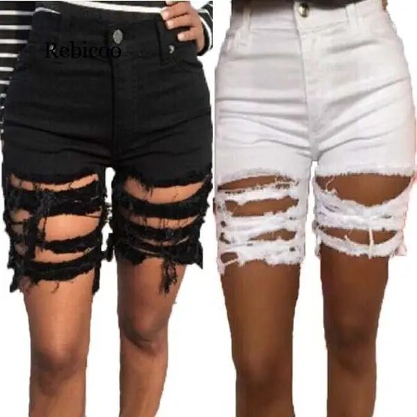 Women Big Ripped Hole Denim Jeans High Waist Knee Length Boyfriend Stretch Short Jean Summer Skinny Pants
Women Big Ripped Hole Denim Jeans High Waist Knee Length Boyfriend Stretch Short Jean Summer Skinny Pants
