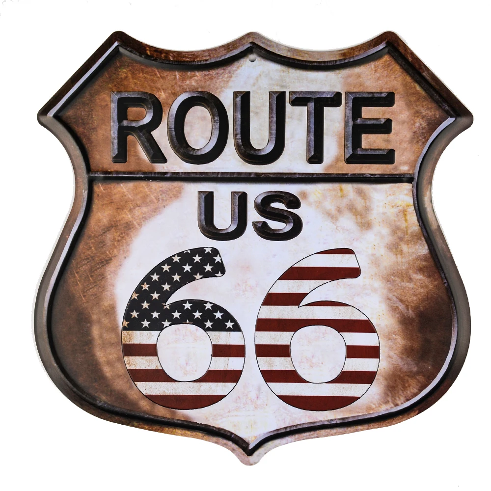 DL-Route 66 American Flag Novelty Highway Vintage Retro Wall Décor Shield Metal tin Sign 
DL-Route 66 American Flag Novelty Highway Vintage Retro Wall Décor Shield Metal tin Sign
