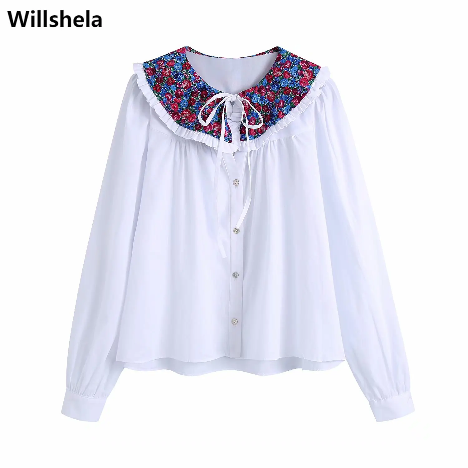 2021 Women Fashion Printed Single Breasted Bowed Shirts Long Sleeve Lapel Neck Vintage Female Blouse Chic Tops
2021 Women Fashion Printed Single Breasted Bowed Shirts Long Sleeve Lapel Neck Vintage Female Blouse Chic Tops