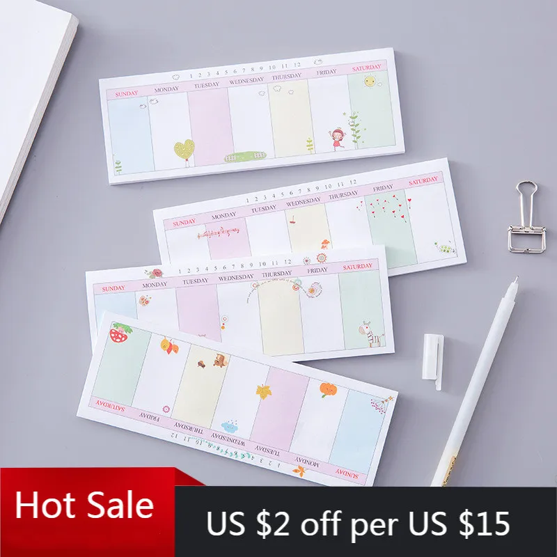 24 pcs Long Week Plan N times cute sticky notes memo pad Work Learning Memorandum Schedule stationery
24 pcs Long Week Plan N times cute sticky notes memo pad Work Learning Memorandum Schedule stationery
