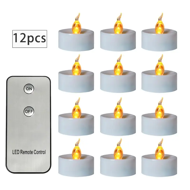 12pcs Flickering LED Candle Lights with Remote Control Flameless Electric Tealight
12pcs Flickering LED Candle Lights with Remote Control Flameless Electric Tealight