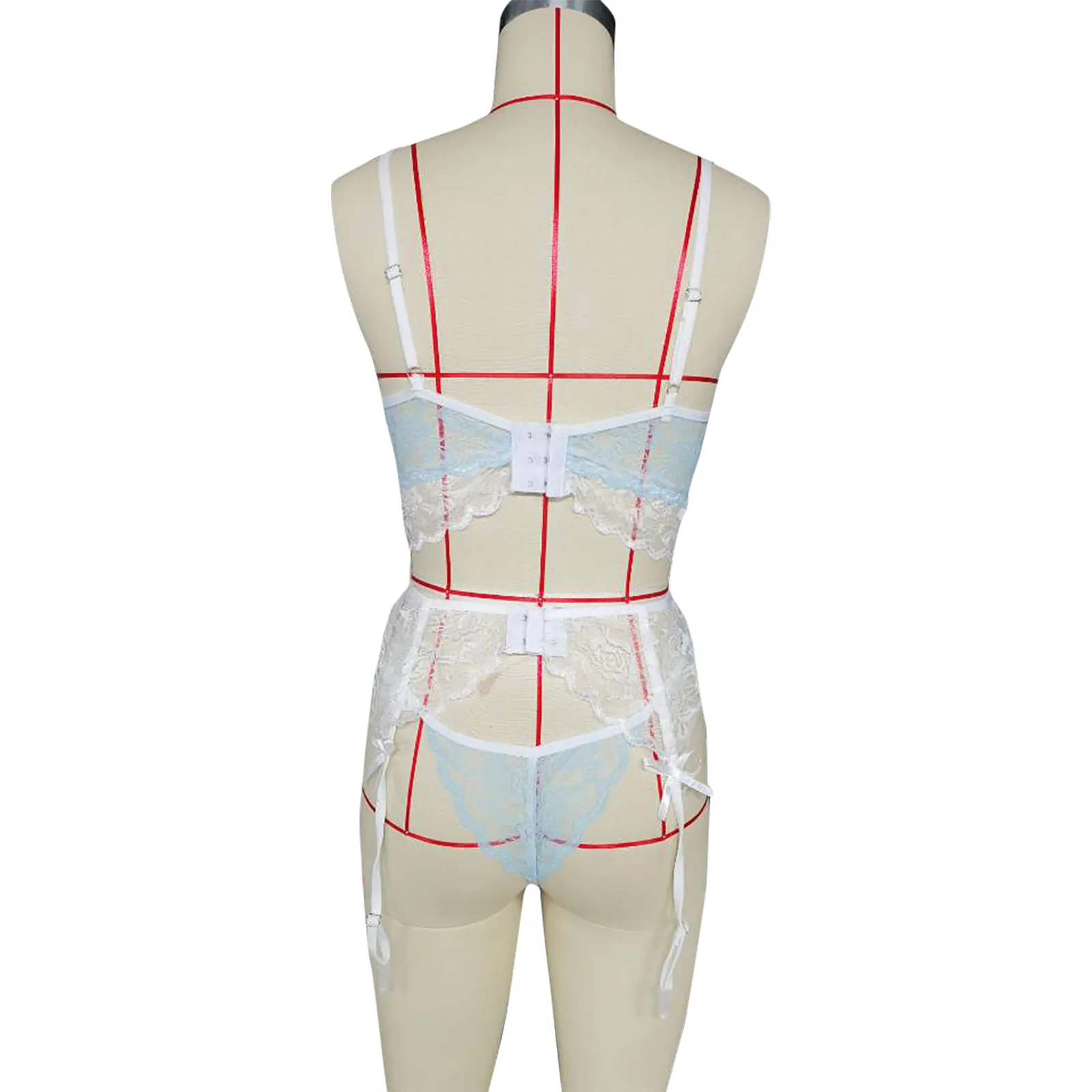 Ladies Lace Underwear Fashion Sexy Lingerie G-String Color Matching Three-Piece Home Wear Sets Suit 
Ladies Lace Underwear Fashion Sexy Lingerie G-String Color Matching Three-Piece Home Wear Sets Suit