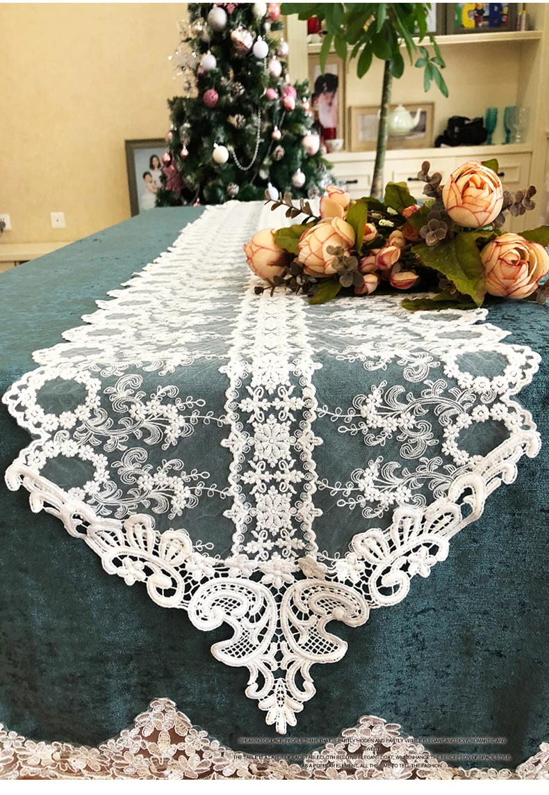 European style new simple hollow lace desktop decoration table flag American wild white coffee table dining table cover towel
European style new simple hollow lace desktop decoration table flag American wild white coffee table dining table cover towel