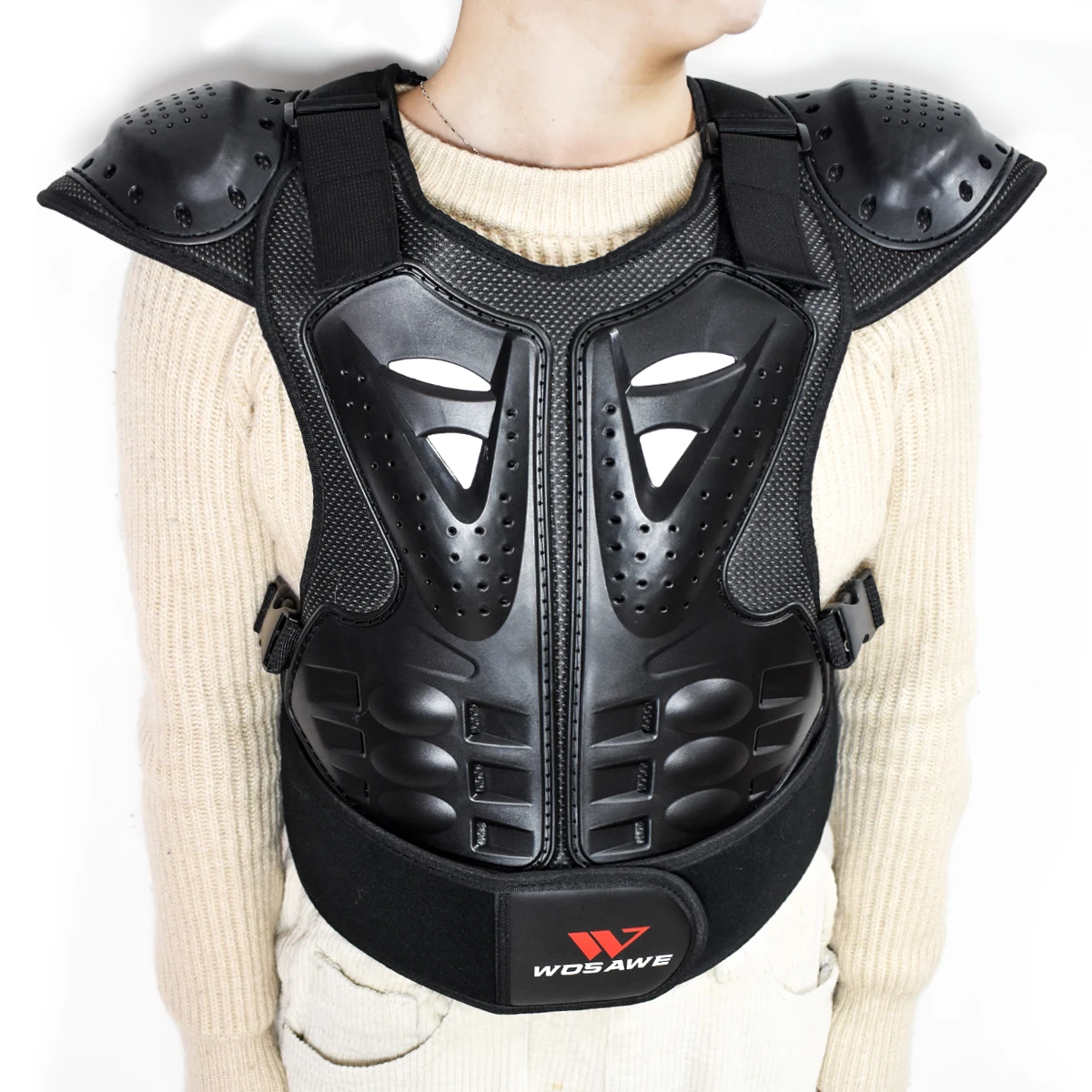 Детский мотоциклетный армированный жилет WOSAWE Защита спины защита для груди и