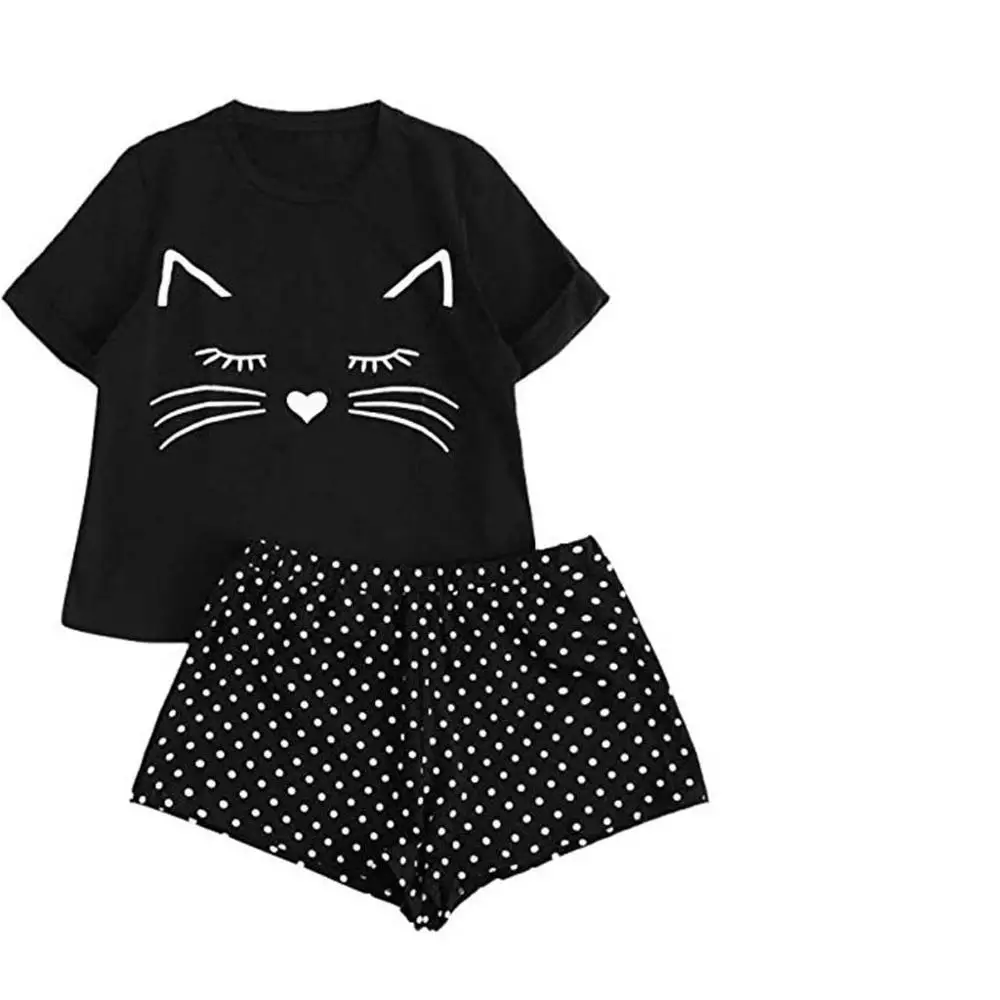 Women's Cactus Printed Pajamas Set Cotton Girls Casual Shorts Short Sleeve Ruffled T-Shirt Sleepwear Nightwear Set pyjama femme
Women's Cactus Printed Pajamas Set Cotton Girls Casual Shorts Short Sleeve Ruffled T-Shirt Sleepwear Nightwear Set pyjama femme