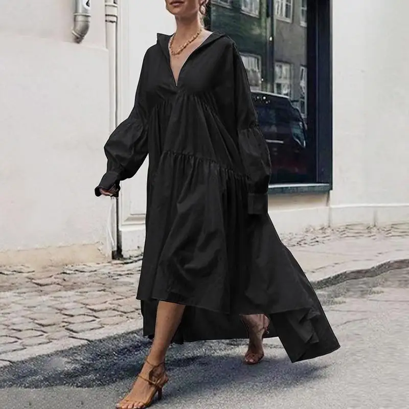 Solid Women Dress Long Navy Blue Deep V Neck Plus Size High Low Spring Fashion Black Full Sleeve Streetwear Loose Casual Dresses
Solid Women Dress Long Navy Blue Deep V Neck Plus Size High Low Spring Fashion Black Full Sleeve Streetwear Loose Casual Dresses