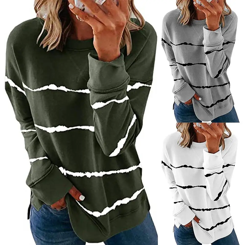 Casual Women Long Sleeve O Neck Tie Dye Stripes Print Pullover Blouse Sweatshirt Loose Hoodies Female Casual Coat Sweatshirts
Casual Women Long Sleeve O Neck Tie Dye Stripes Print Pullover Blouse Sweatshirt Loose Hoodies Female Casual Coat Sweatshirts