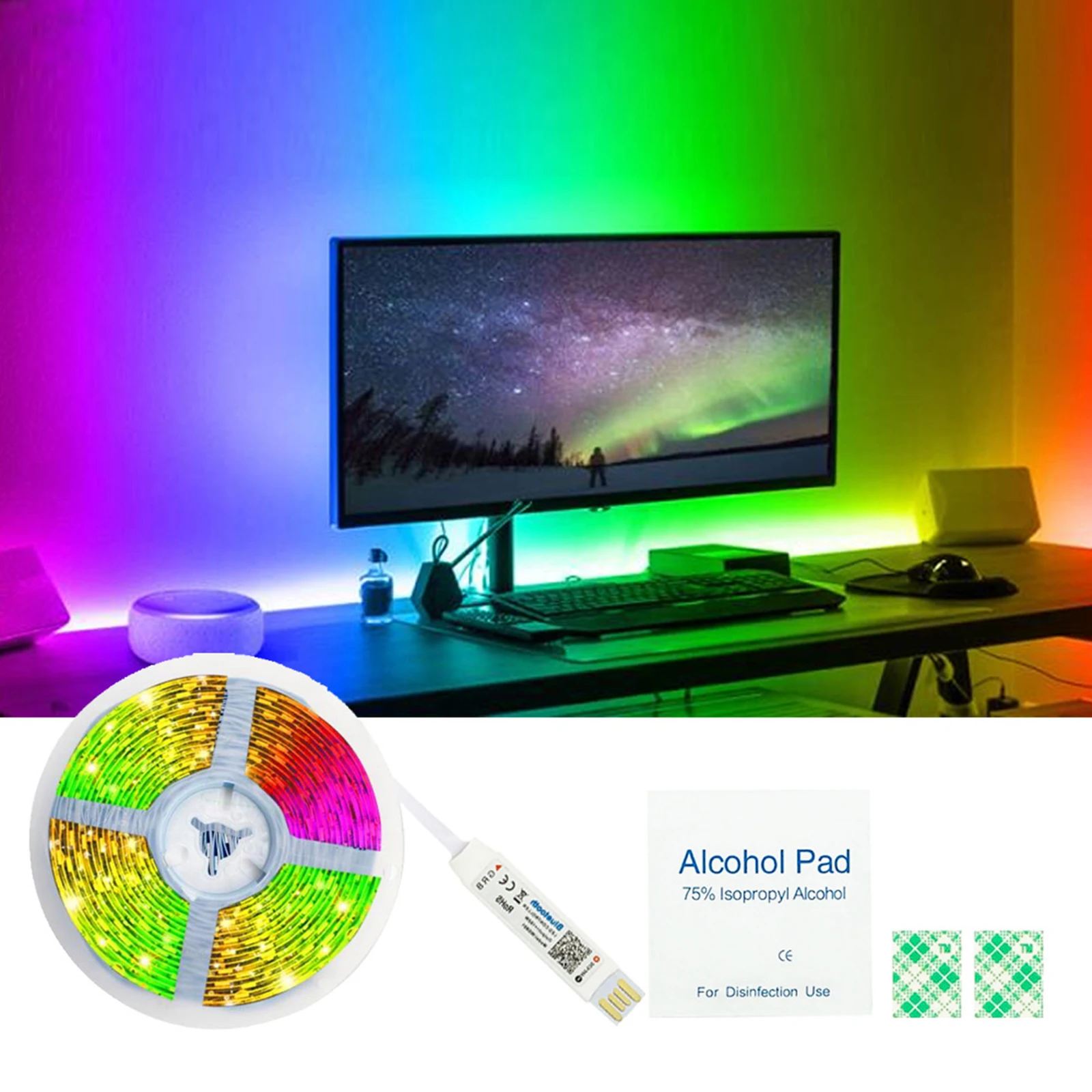 Bluetooth Smart LED Strip Lights RGB 5050 Flexible Ribbon LED Light Bluetooth App IR Remote Control Music Sync TV Backlights
Bluetooth Smart LED Strip Lights RGB 5050 Flexible Ribbon LED Light Bluetooth App IR Remote Control Music Sync TV Backlights