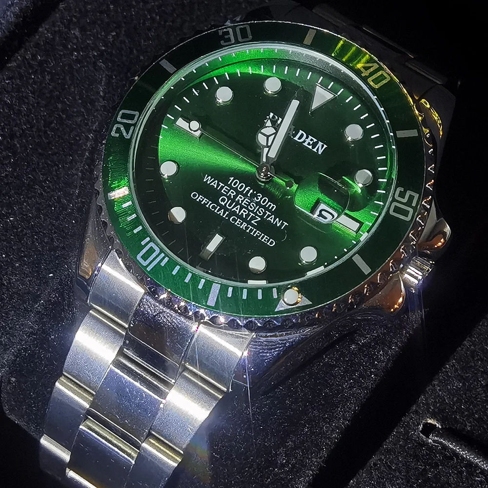 Pladen Platinum Green Watches Man Round Classic Sports Luminous Outdoor Calendar Men's Wristwatch Dropshipping Hiphop Party
Pladen Platinum Green Watches Man Round Classic Sports Luminous Outdoor Calendar Men's Wristwatch Dropshipping Hiphop Party
