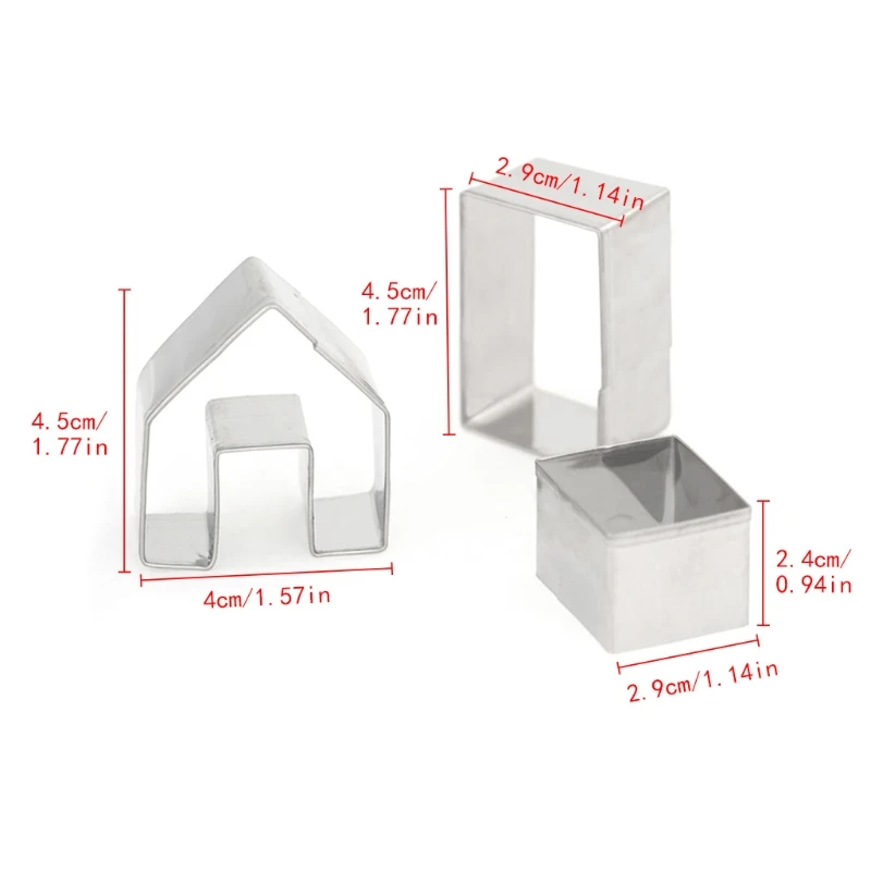 3Pcs Christmas Gingerbread House Biscuit Cutter Set Stainless Steel Cookie Mould 69HC
3Pcs Christmas Gingerbread House Biscuit Cutter Set Stainless Steel Cookie Mould 69HC