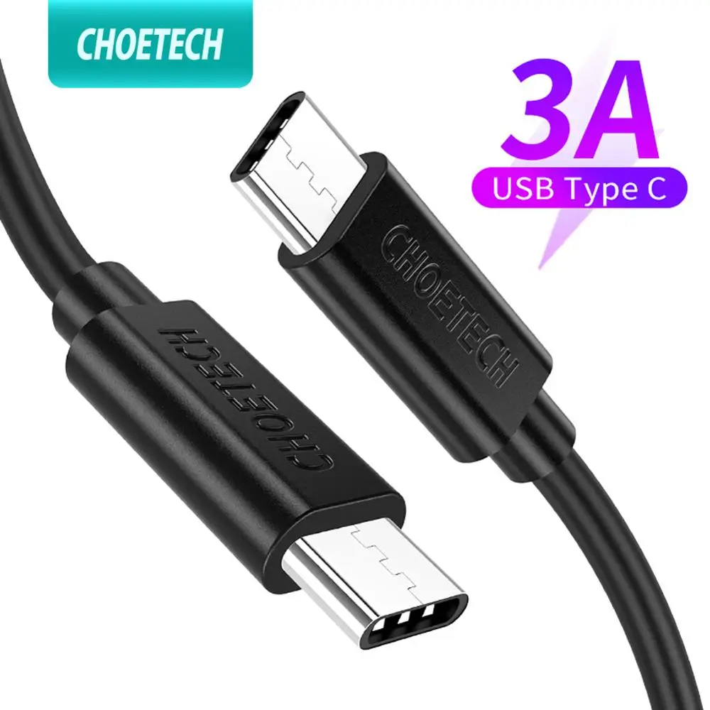 Фото CHOETECH USB C кабель для SamsungS8 Xiaomi к 3A Быстрая зарядка данных Samsung Huawei MacBook Pro|Кабели