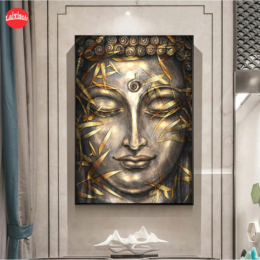 

5D DIY алмазная живопись абстрактное искусство, золотая статуя Будды, Лидер продаж, домашнее искусство, вышивка крестиком, полностью квадратн...