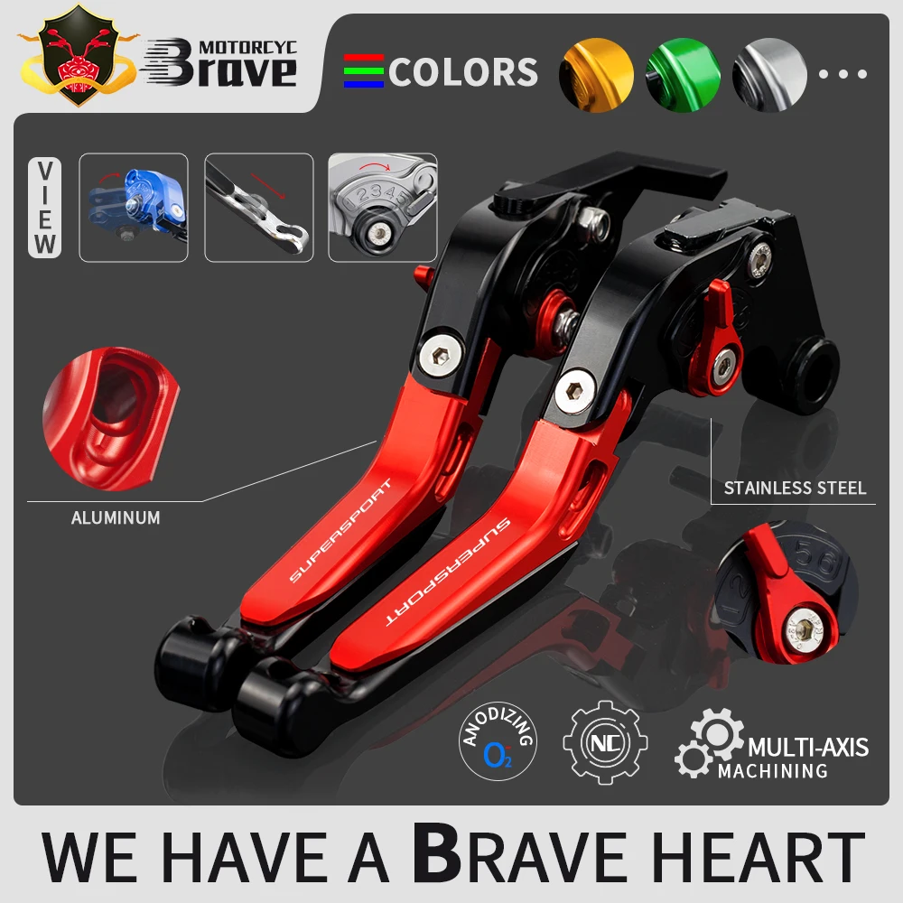 Motorcycle Accessories Folding Extendable Brake Clutch Levers LOGO SUPERSPORT / S For DUCATI SUPERSPORT SUPERSPORTS 2017 2018
Motorcycle Accessories Folding Extendable Brake Clutch Levers LOGO SUPERSPORT / S For DUCATI SUPERSPORT SUPERSPORTS 2017 2018