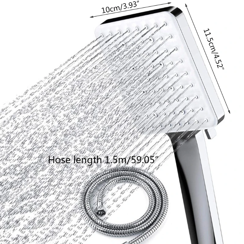 High Pressure Handheld Shower 6 Shower Modes Square Shower Head with Stainless Steel Hose Universal 4-point Port
High Pressure Handheld Shower 6 Shower Modes Square Shower Head with Stainless Steel Hose Universal 4-point Port