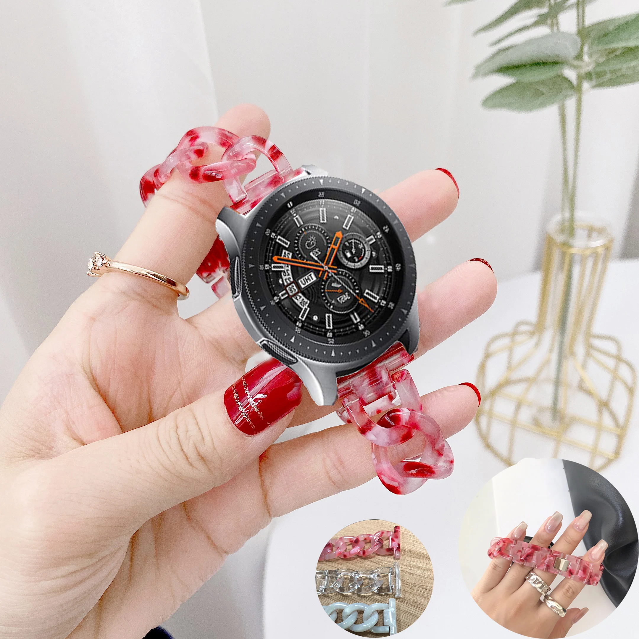 Ремешок Женский Для Galaxy Watch 3 45 мм прозрачный браслет из полимера 22 мм|Ремешки для