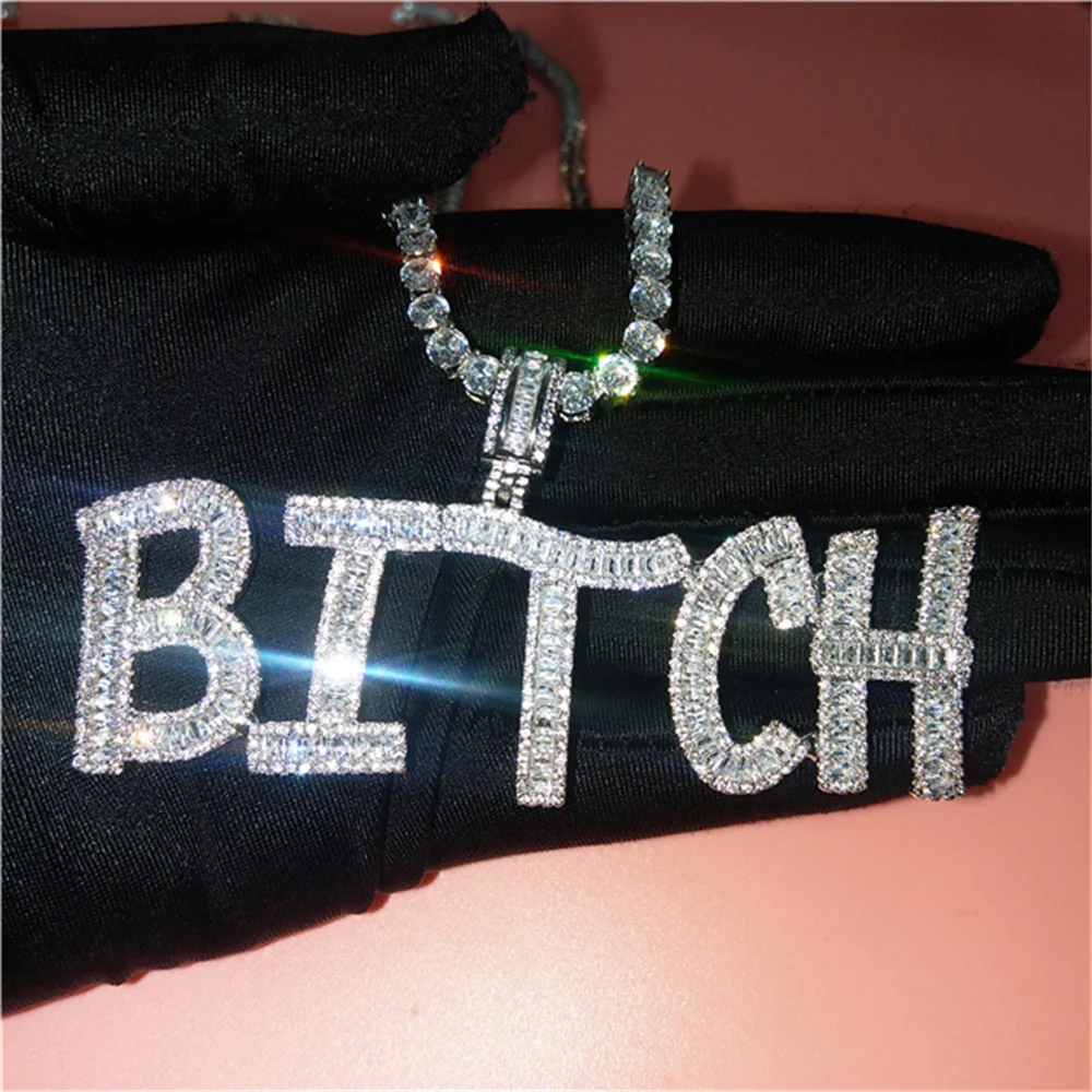 Custom Iced Out Baguette Letter Name Pendant Charm Personalized Word Tennis Chain Hip Hop Jewelry Customize Gift
Custom Iced Out Baguette Letter Name Pendant Charm Personalized Word Tennis Chain Hip Hop Jewelry Customize Gift