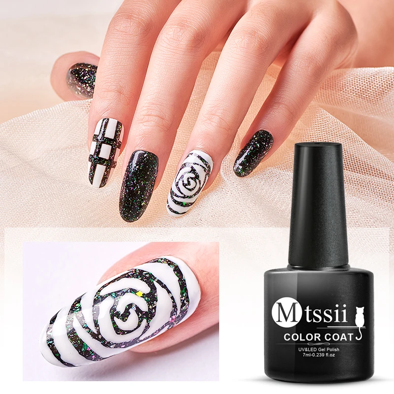 Mtssii 7ml Chameleon Holographic Gel Polish Starry Sparkle Glitter Soak Off UV Varnish Nail Art Lacquer Enamel Manicure | Красота и