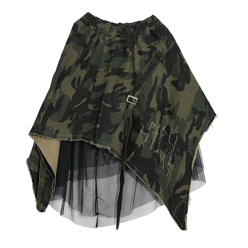 Mesh Patchwork Camouflage Jeans Skirt Women Fashion Ripped Hole Asymmetrical High Waist Denim Skirt Woman Midi Skirts Streetwear
Mesh Patchwork Camouflage Jeans Skirt Women Fashion Ripped Hole Asymmetrical High Waist Denim Skirt Woman Midi Skirts Streetwear
