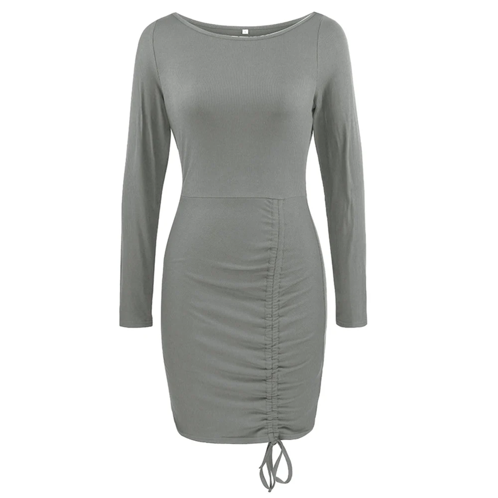 Ruched Drawstring Bodycon Dress Women Sexy Long Sleeve Club Party Dress Ladies Solid Skinny Elegant Dress Summer Bodycon Vestido
Ruched Drawstring Bodycon Dress Women Sexy Long Sleeve Club Party Dress Ladies Solid Skinny Elegant Dress Summer Bodycon Vestido