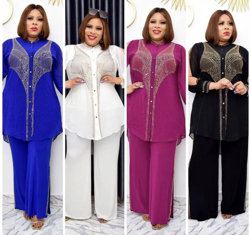 Осенний Африканский новый стиль модный однотонный популярный бриллиантовый костюм из двух частей мусульманская женская одежда большого р... 
Осенний Африканский новый стиль модный однотонный популярный бриллиантовый костюм из двух частей мусульманская женская одежда большого р...