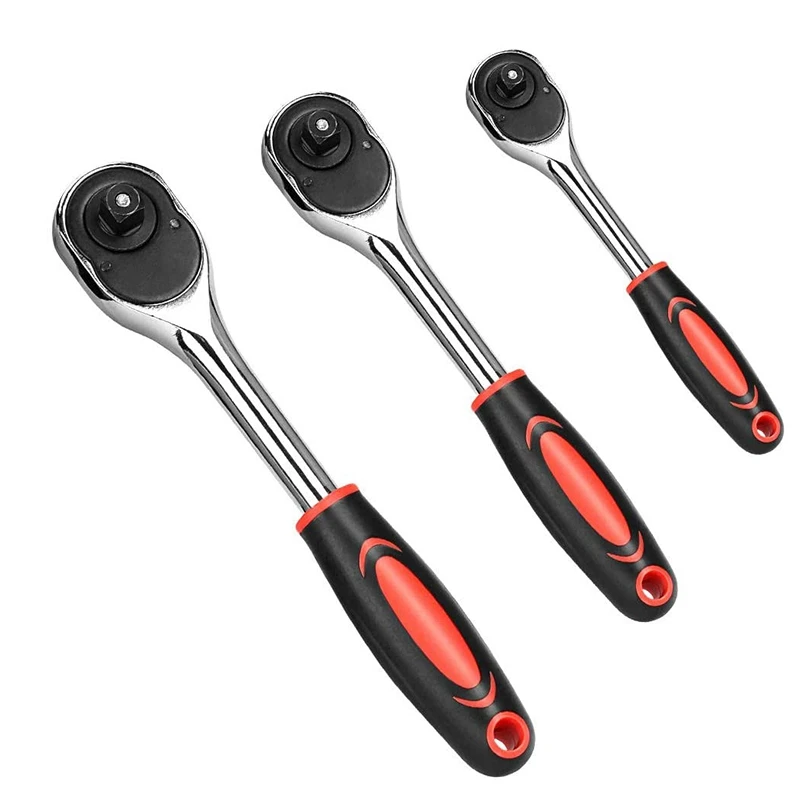 3PC Socket Wrench Set (1/4, 3/8, 1/2)inch Drive Ratchet Wrench Tool Professional with Cushion Grip Handle Lock Socket
3PC Socket Wrench Set (1/4, 3/8, 1/2)inch Drive Ratchet Wrench Tool Professional with Cushion Grip Handle Lock Socket
