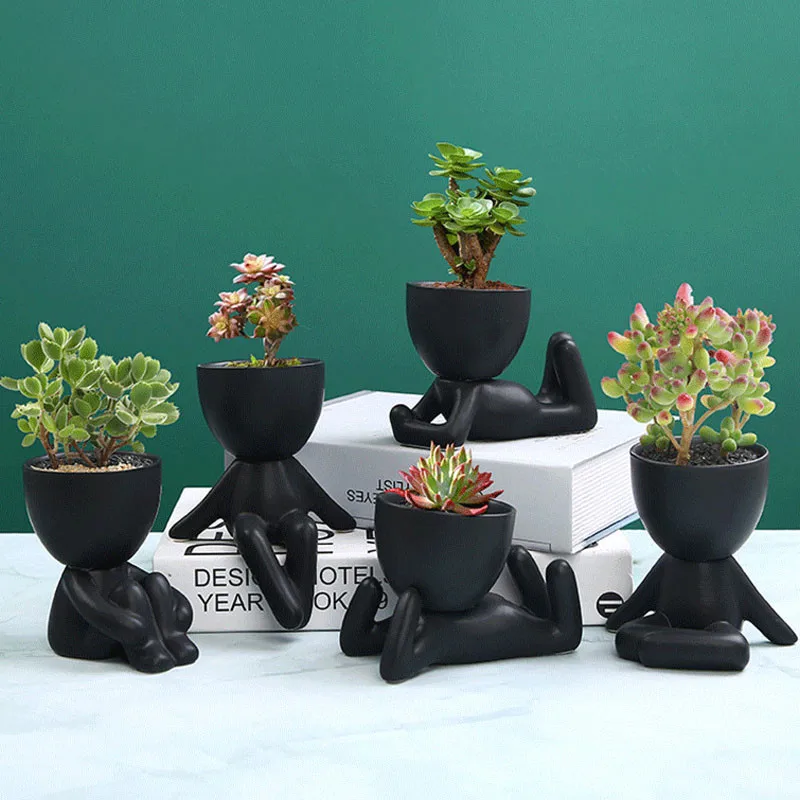 Mini-Family Flowerpot 1/5pcs Human Being Shape Ceramic Mini Desktop Pot For Succulents Cute Plant Pot Vase Macetas Pot De Fleur
Mini-Family Flowerpot 1/5pcs Human Being Shape Ceramic Mini Desktop Pot For Succulents Cute Plant Pot Vase Macetas Pot De Fleur