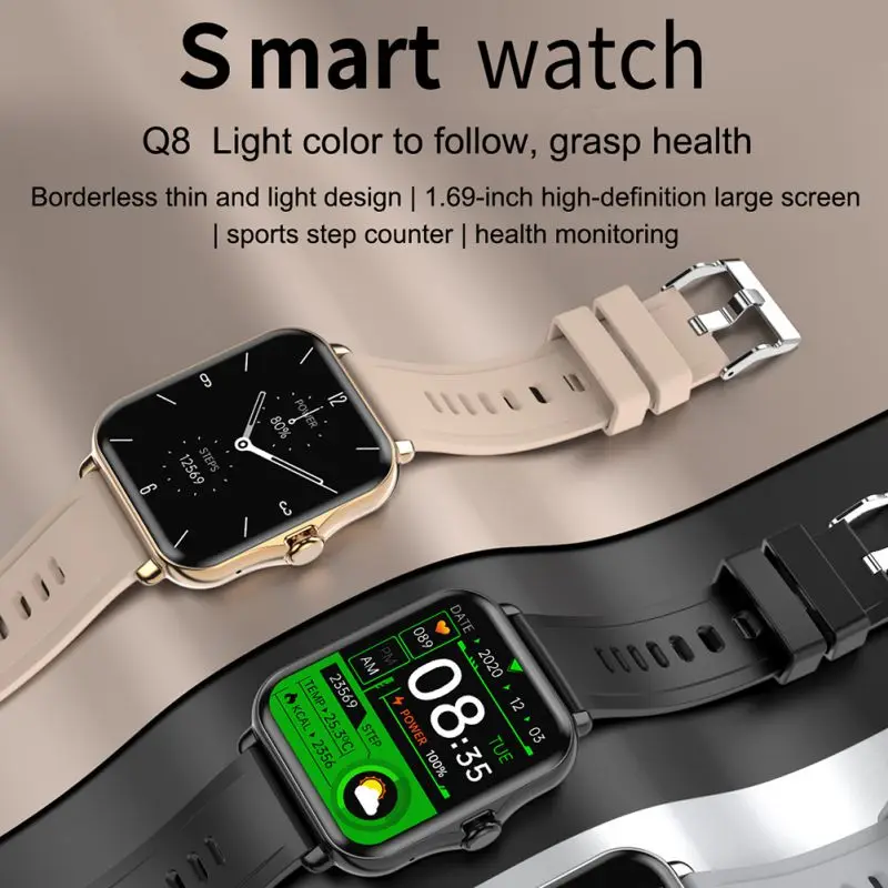 Q8 Smart Watch Big Screen Bluetooth Sports Smart Bracelet Music Call Can Monitor Heart Rate Blood Pressure Health 
Q8 Smart Watch Big Screen Bluetooth Sports Smart Bracelet Music Call Can Monitor Heart Rate Blood Pressure Health