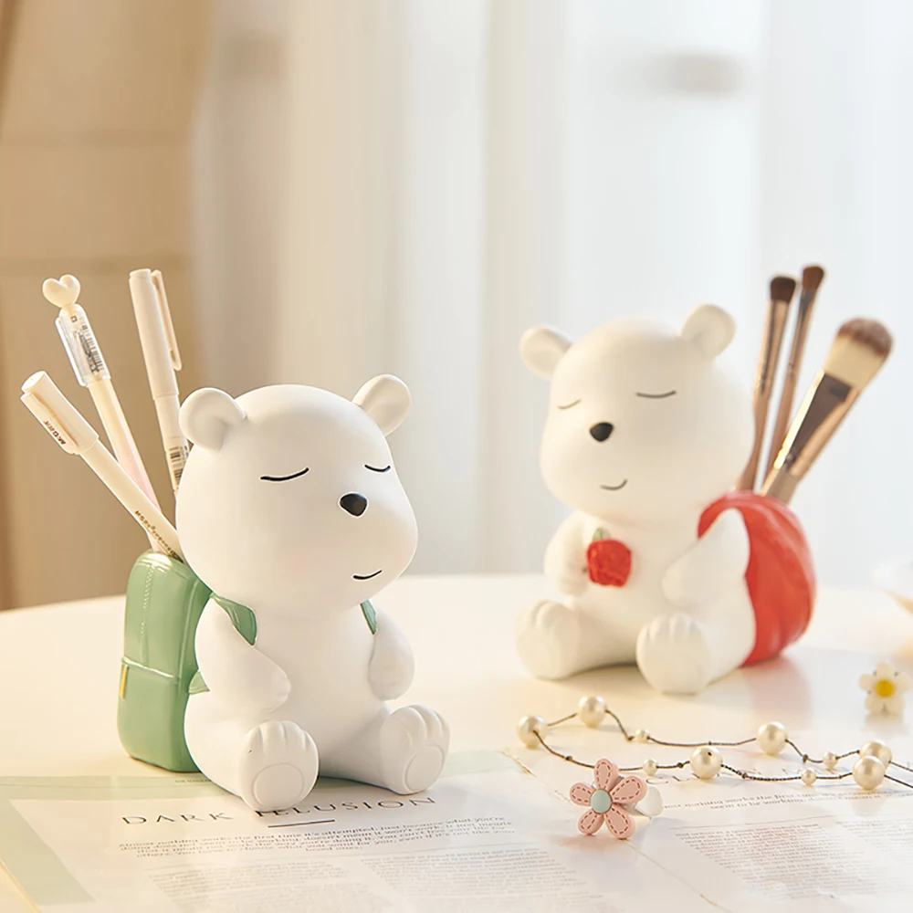 Modern Decor Bear Figurine Storage Pen Holder Desk Decoration Accessories Resin Embellishment Makeup Brush Storage Home Decor
Modern Decor Bear Figurine Storage Pen Holder Desk Decoration Accessories Resin Embellishment Makeup Brush Storage Home Decor
