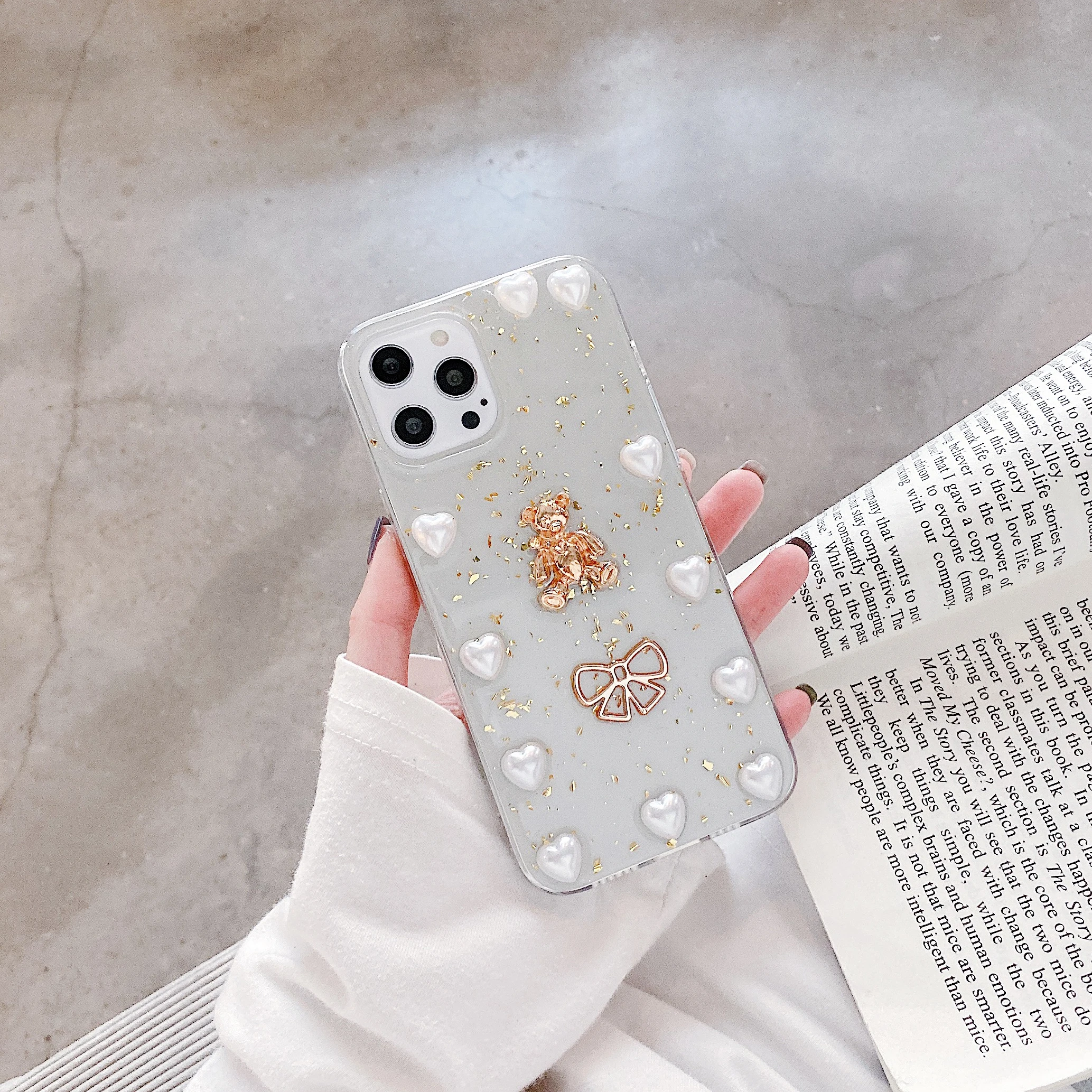 Cute 3D Golden Bear Pearl Heart Shape Glitter Transparent Phone Cover for Iphone 11 12 Pro Max 7 8p Xs Xr Girl iphone Cases
Cute 3D Golden Bear Pearl Heart Shape Glitter Transparent Phone Cover for Iphone 11 12 Pro Max 7 8p Xs Xr Girl iphone Cases