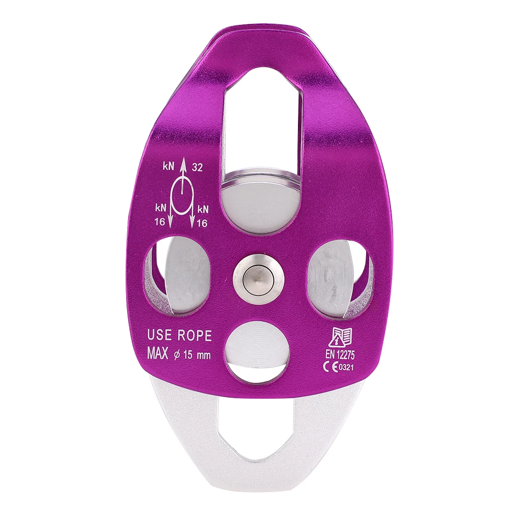 EN 12275 Outdoor Aviation Aluminum Side Swing Double Pulley For Rock Climbing Mountaineeringpurple Good Toughness Durable
EN 12275 Outdoor Aviation Aluminum Side Swing Double Pulley For Rock Climbing Mountaineeringpurple Good Toughness Durable